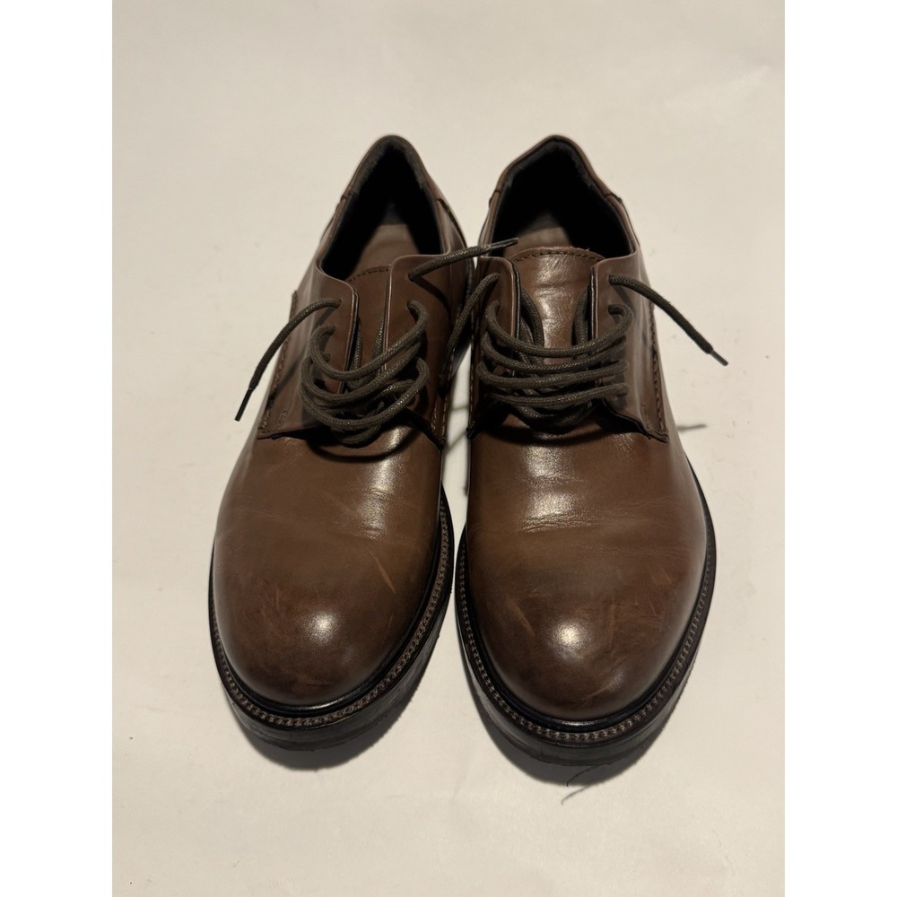 JP/DAVID Leather Oxford Shoes US7 UK6 EU40 Brown Made in Italy